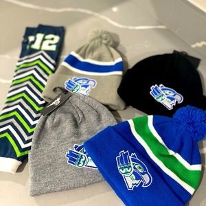 My 1st Bundle Seahawks Beanies & finger less arm covers